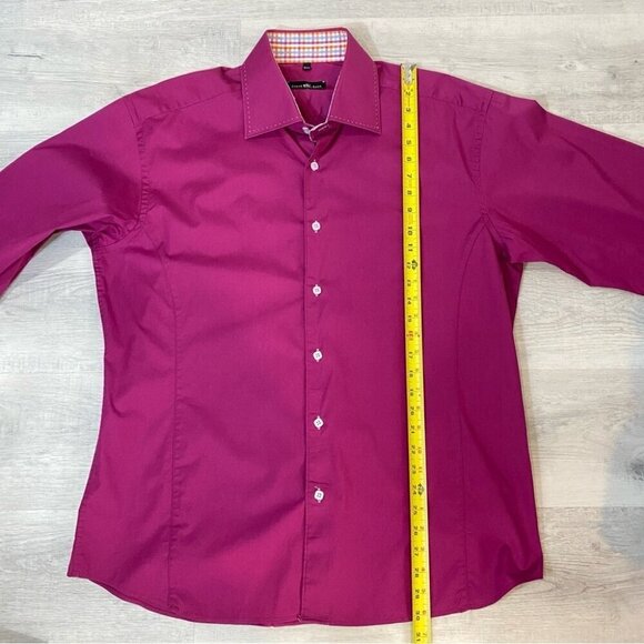 Stone Rose Burgundy Dress Shirt with Checkered Print Red Rivet Collection XXL - Picture 8 of 16